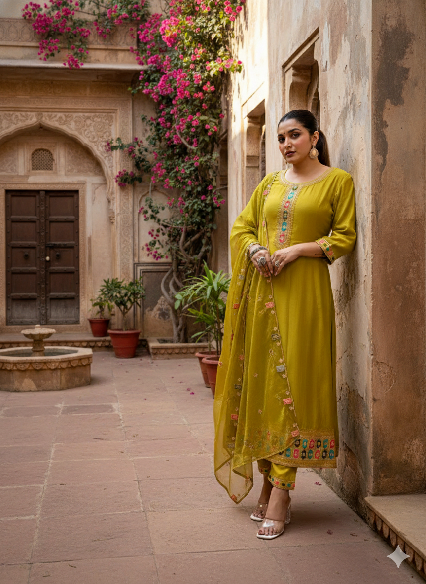 Vibrant Mustard Yellow Kurta Set