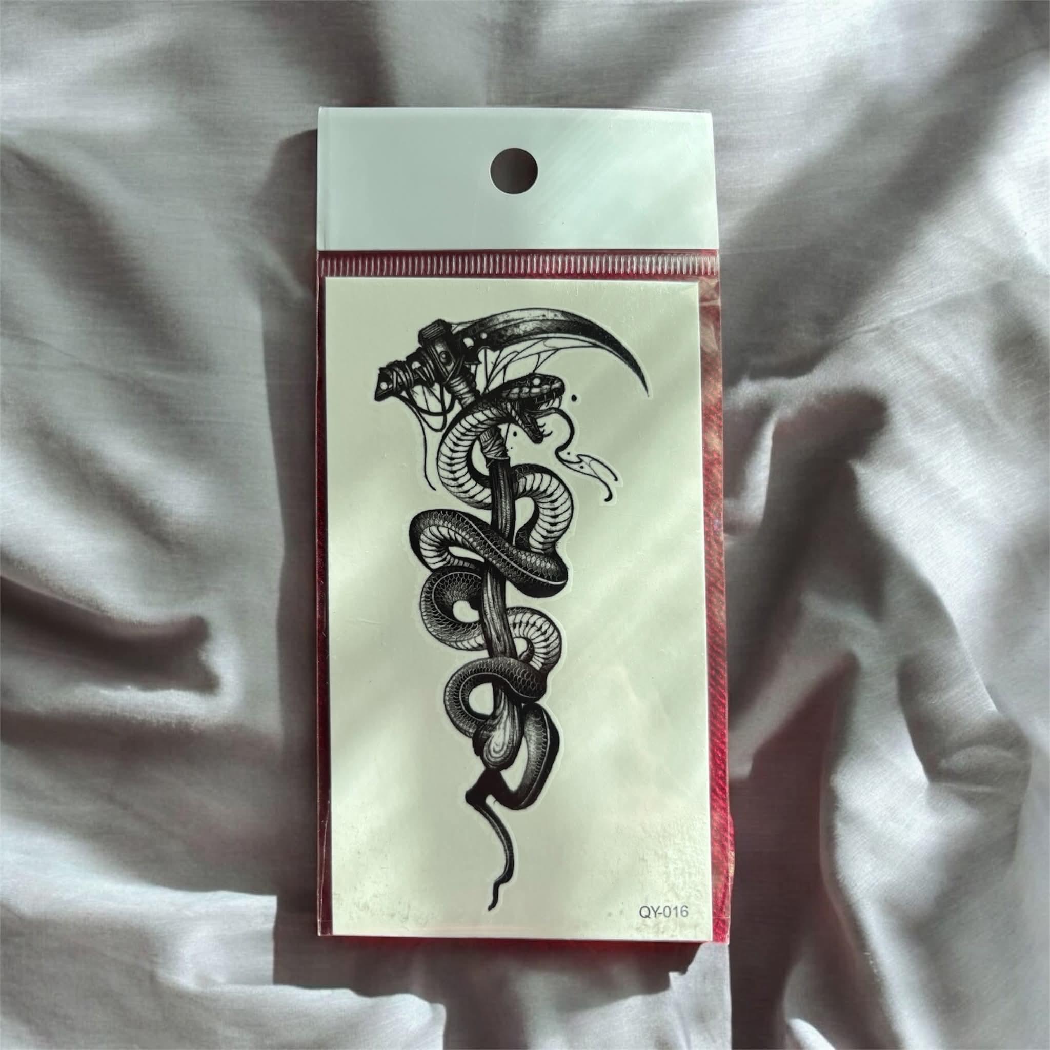 Snake and Scythe Temporary Tattoo