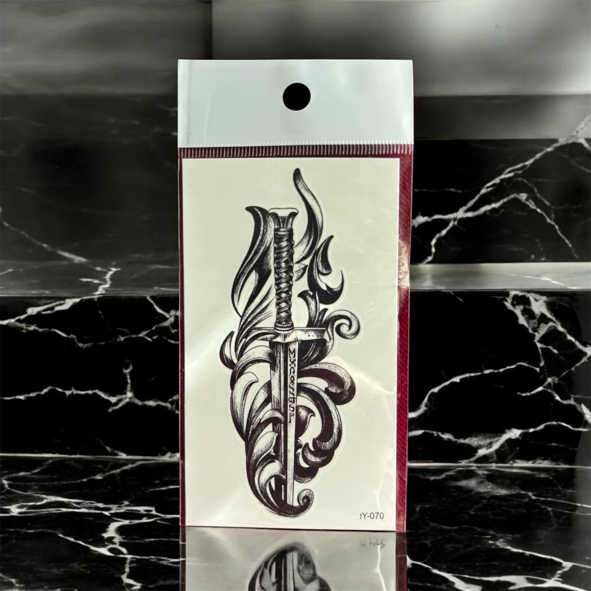 Sword and Flame Temporary Tattoo