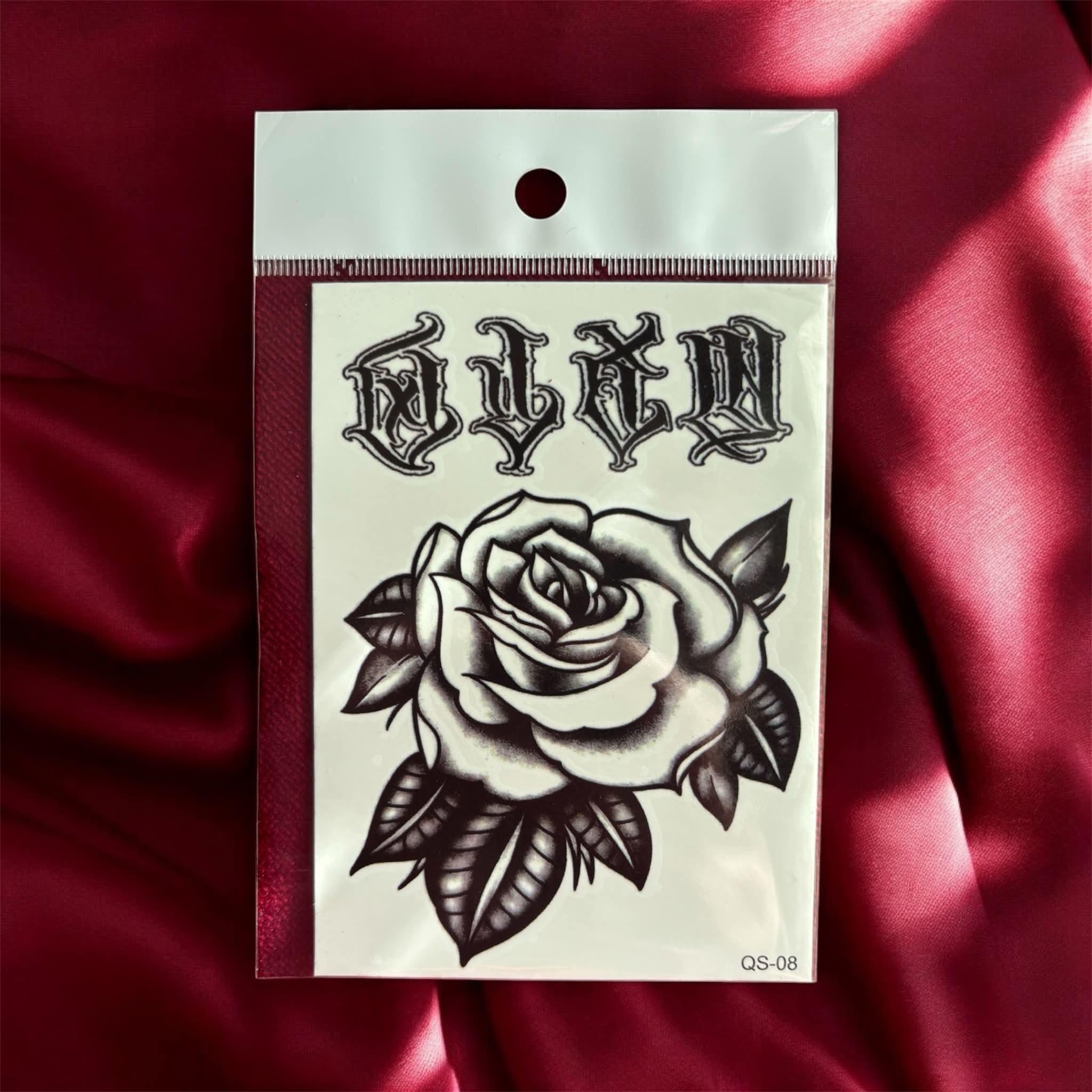 Black Rose Temporary Tattoo