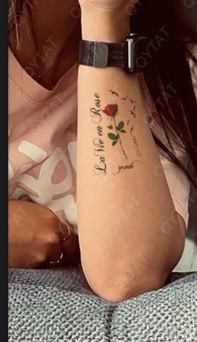 La Vie en Rose Temporary Tattoo