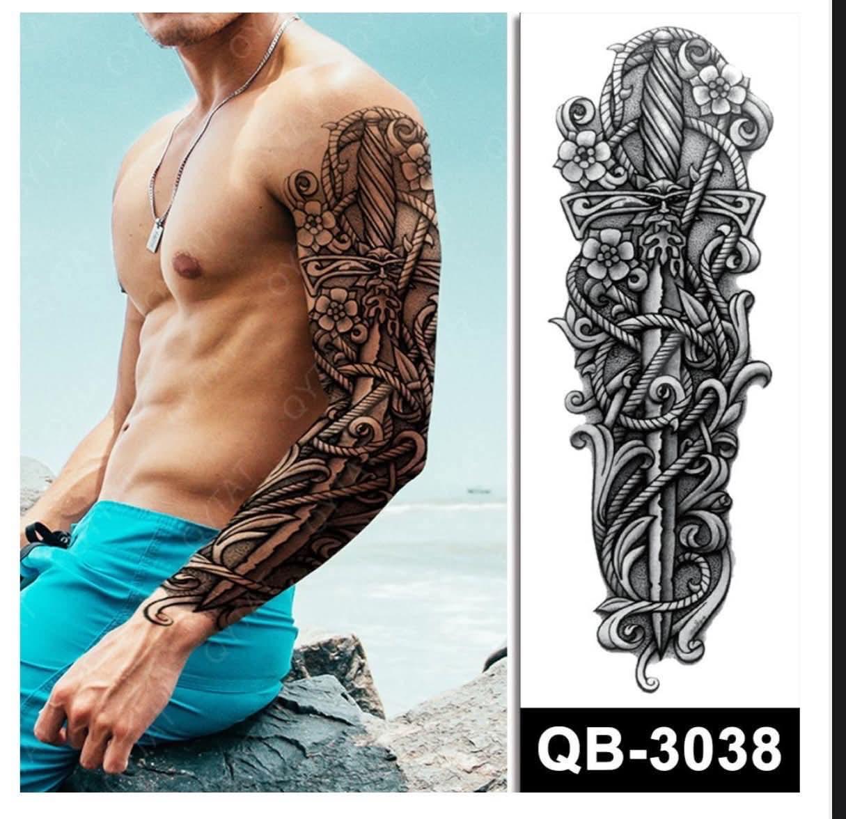 royale sword tattoo full sleeve