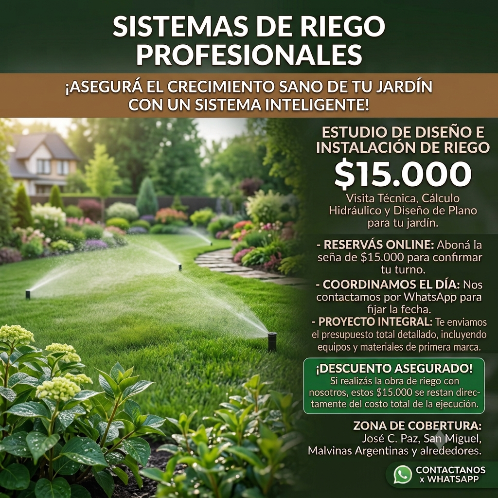 Instalación de Riego Automatizado - Visita Técnica y Diseño