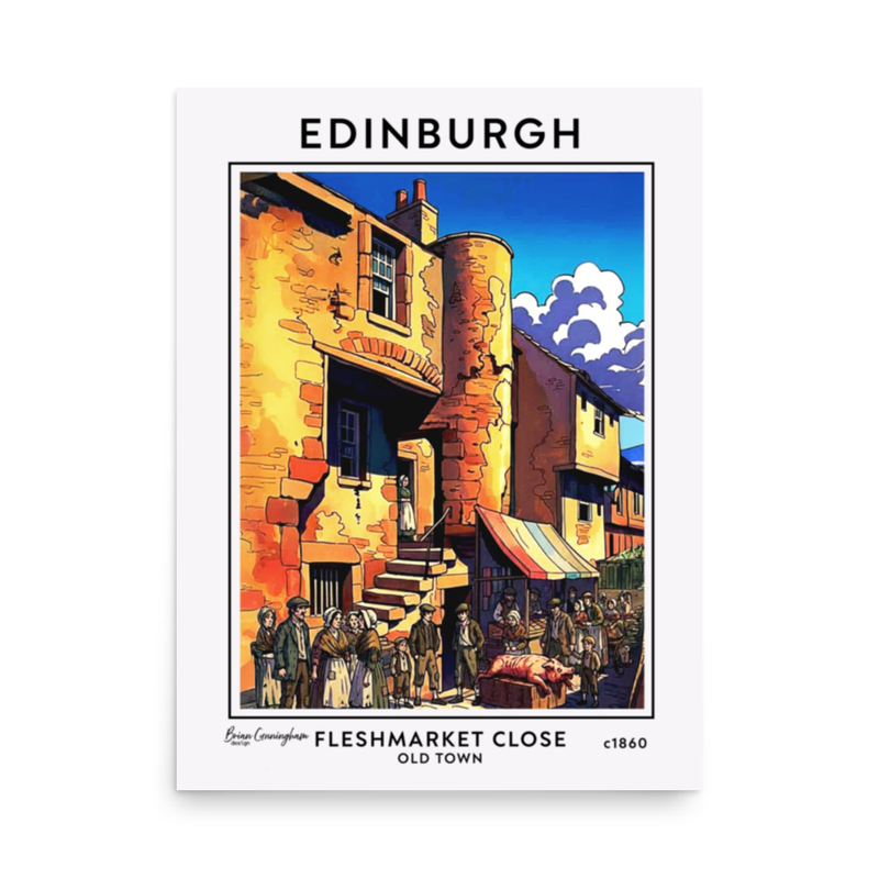 Edinburgh: Old Town, Fleshmarket Close 1800s 