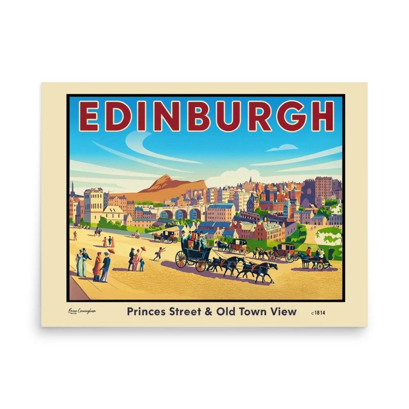 Edinburgh: the Old Town from Princes Street (c1814)