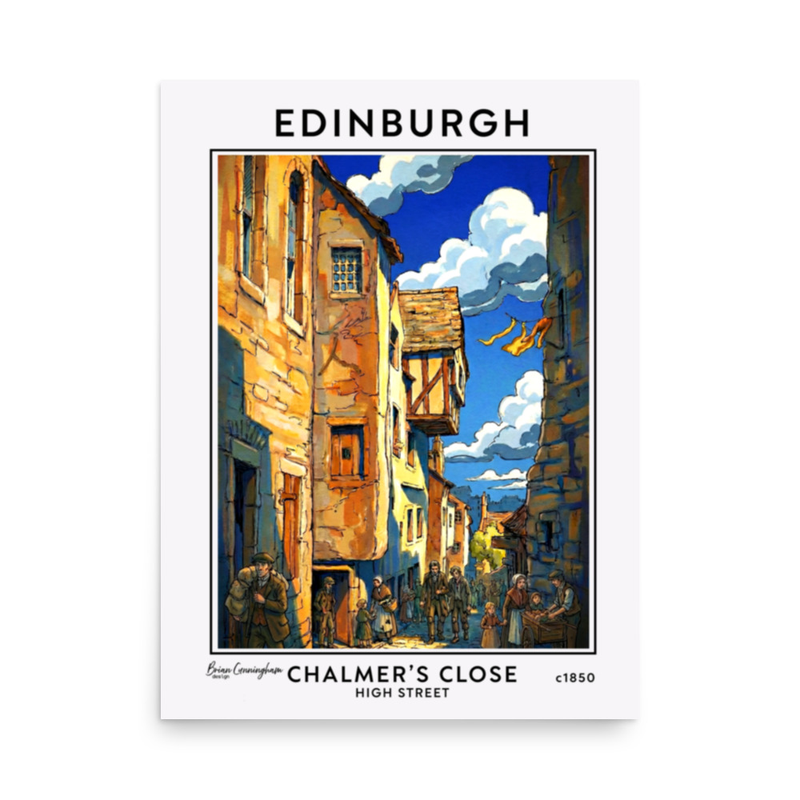 Edinburgh:Old Town Print, Chalmers Close c1850