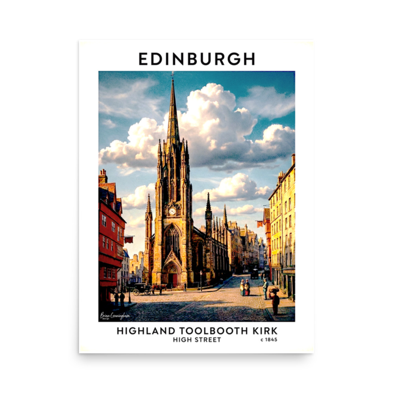 Edinburgh: Old Town, High Street, Highland Tolboth Kirk c1845