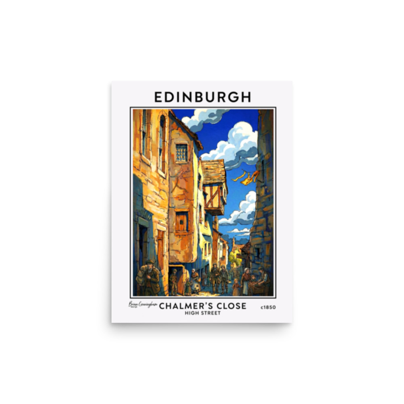 Edinburgh:Old Town Print, Chalmers Close c1850