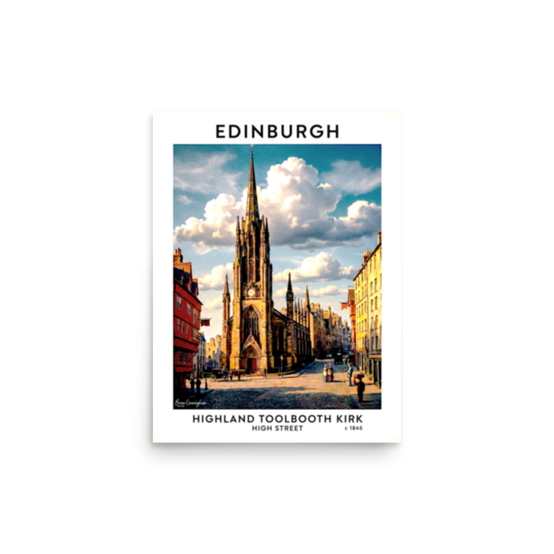 Edinburgh: Old Town, High Street, Highland Tolboth Kirk c1845