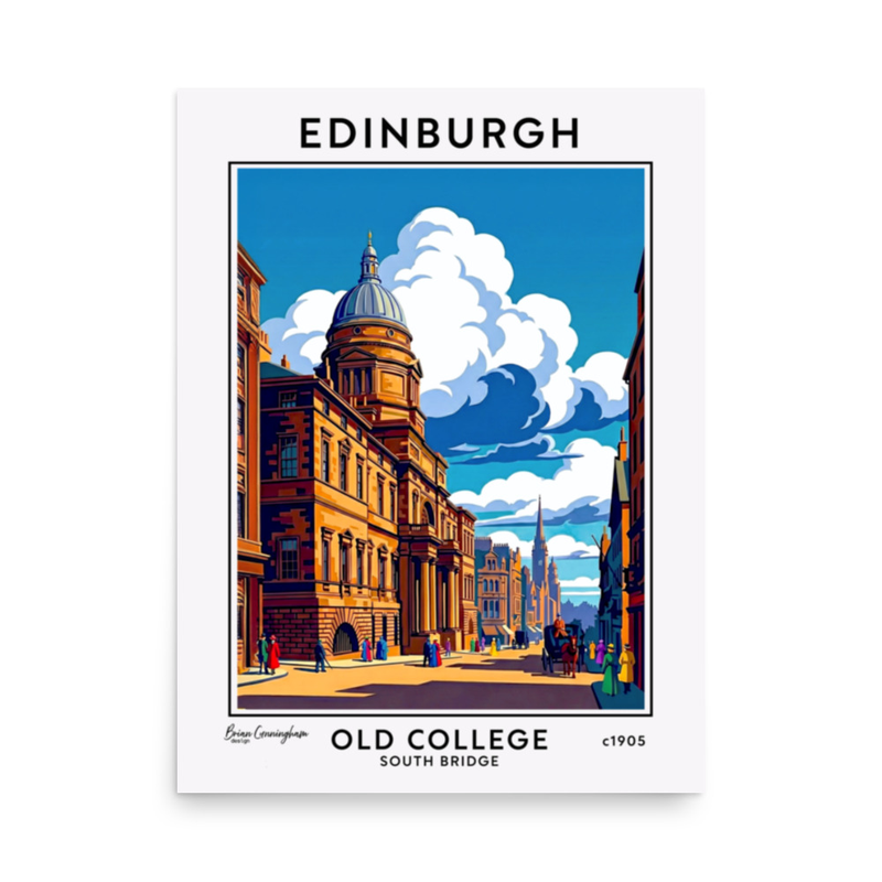 Edinburgh: Old College South Bridge Poster c1905