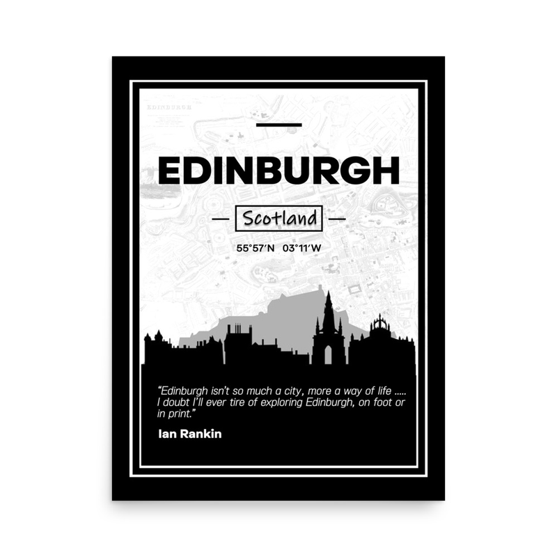 Edinburgh City Skyline Poster