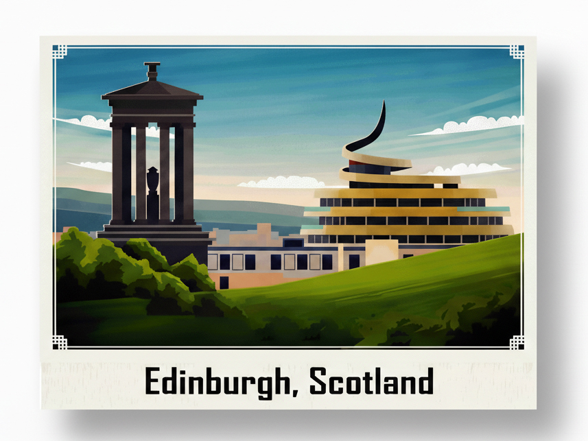 Art Deco Edinburgh: Timeless Travel Poster