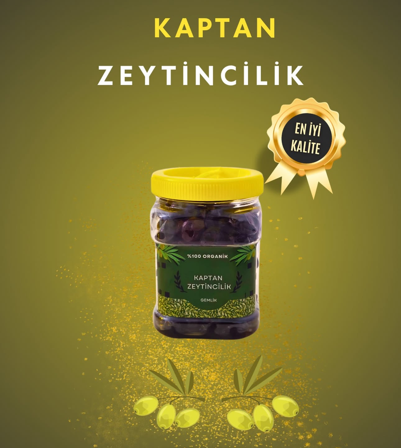 Kaptan Zeytincilik 1. Sınıf Siyah Zeytin