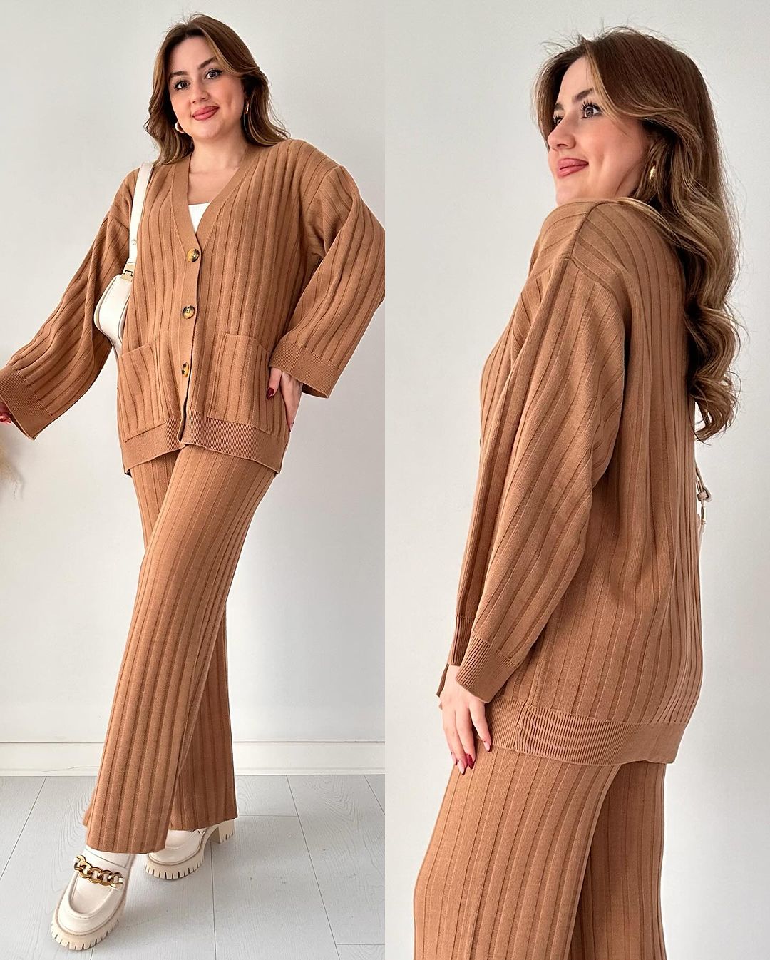 طقم بليزر وبنطلون أسود Ensemble Polo avec col chemis Tissu la laine