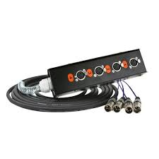 Caixa de palco com multicabo XLR