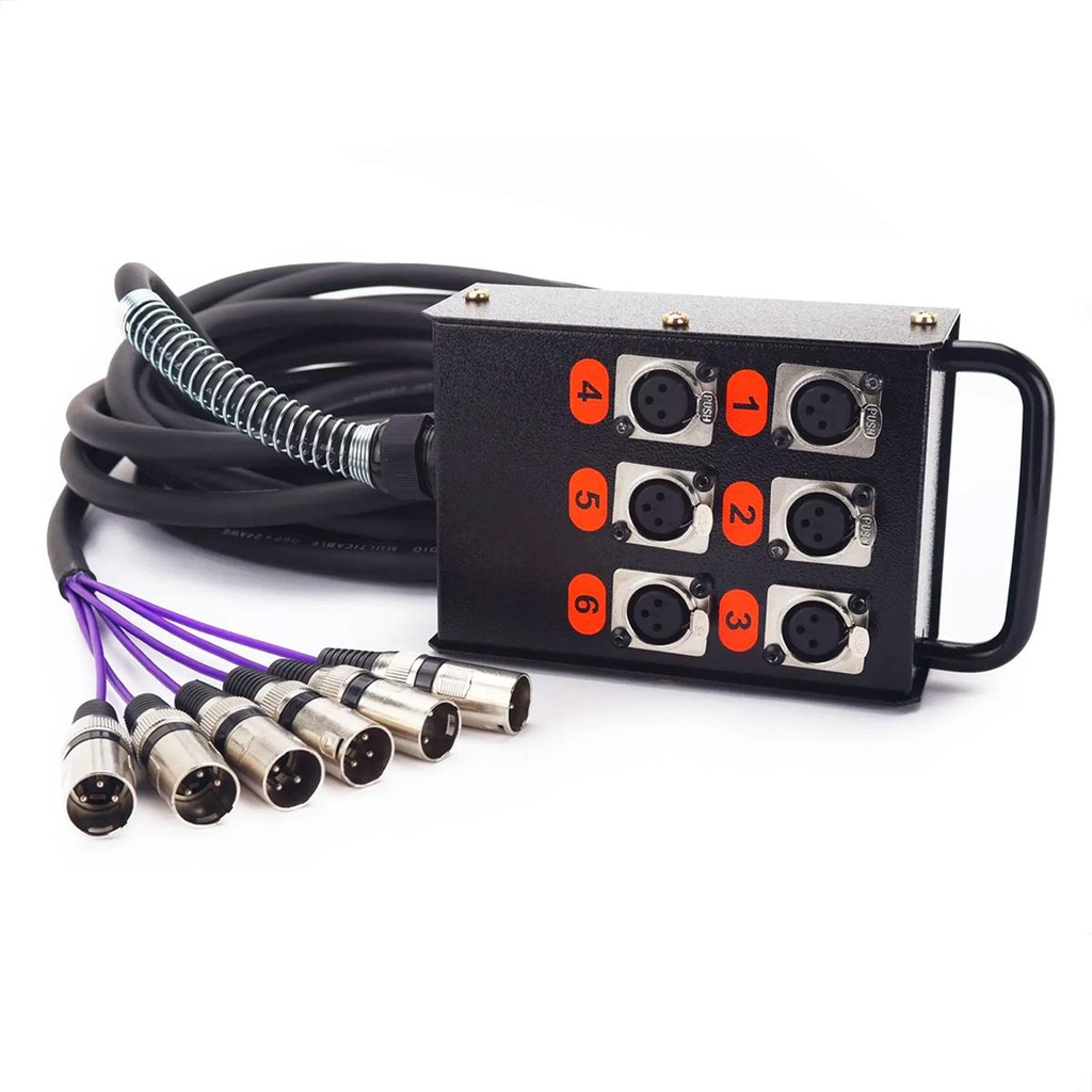 Caixa de palco com multicabo XLR