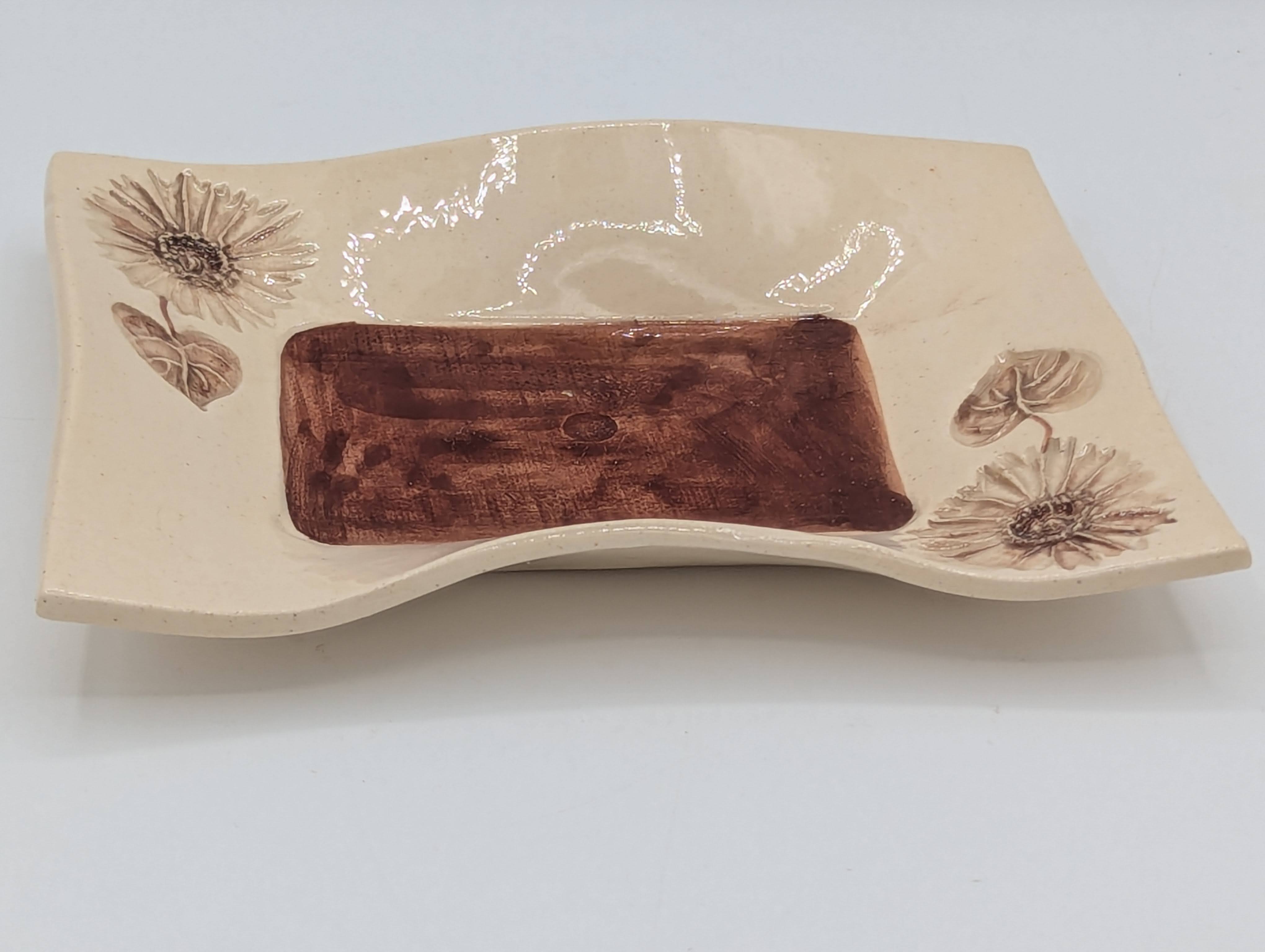 Brown Daisy Trinket Tray