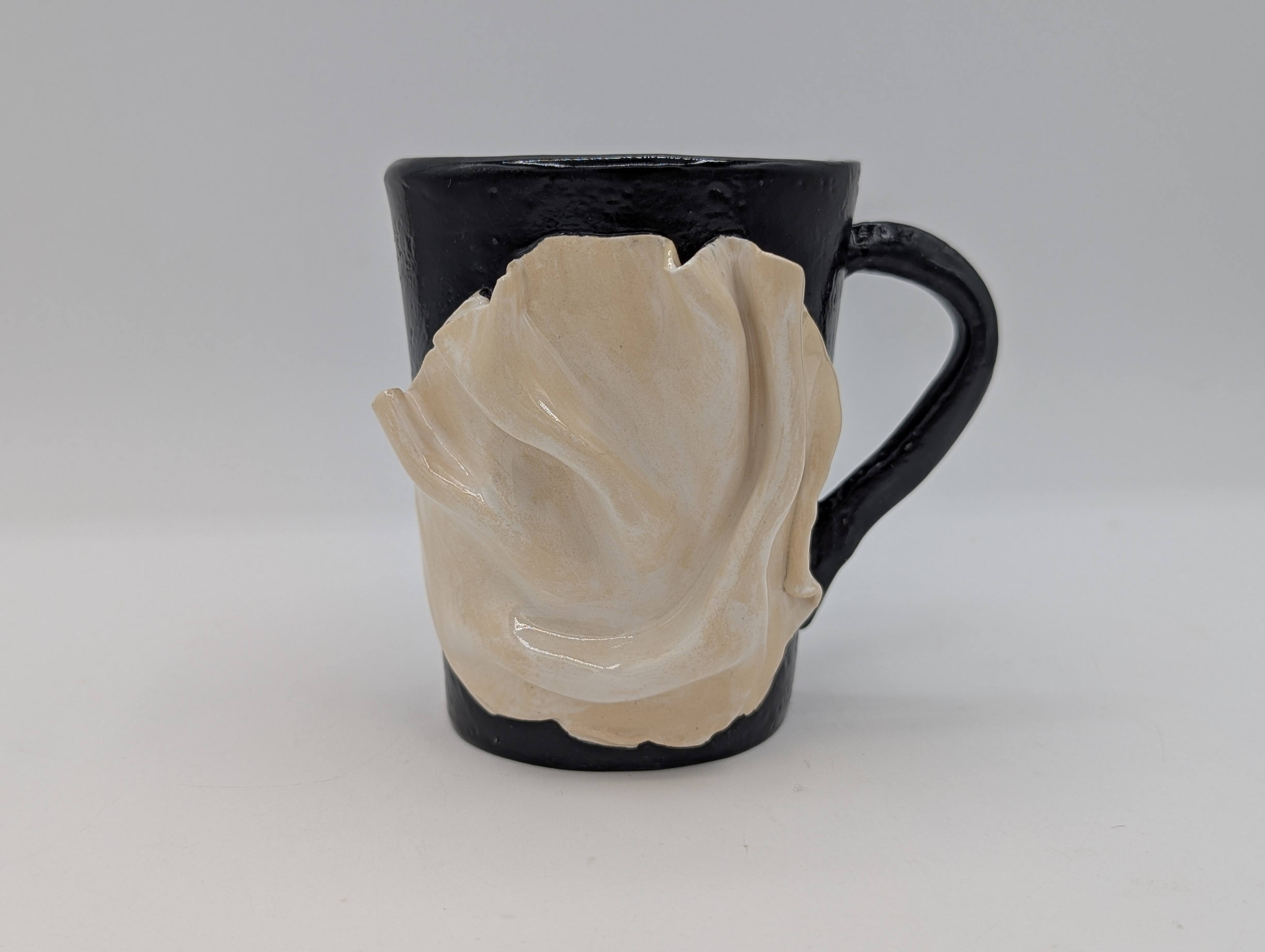 Black drapery mug
