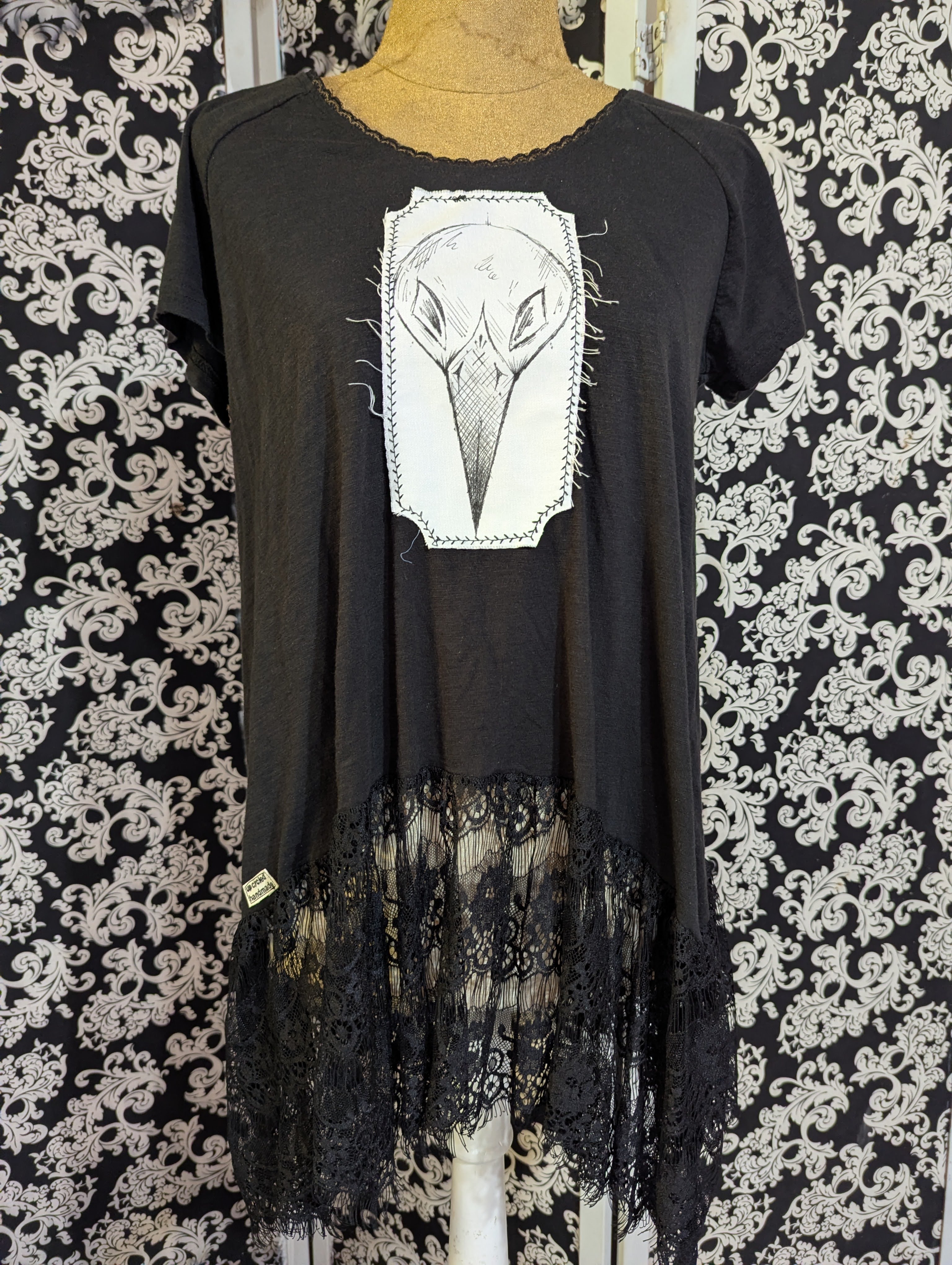 Black Crow Upcycled Lacey Top