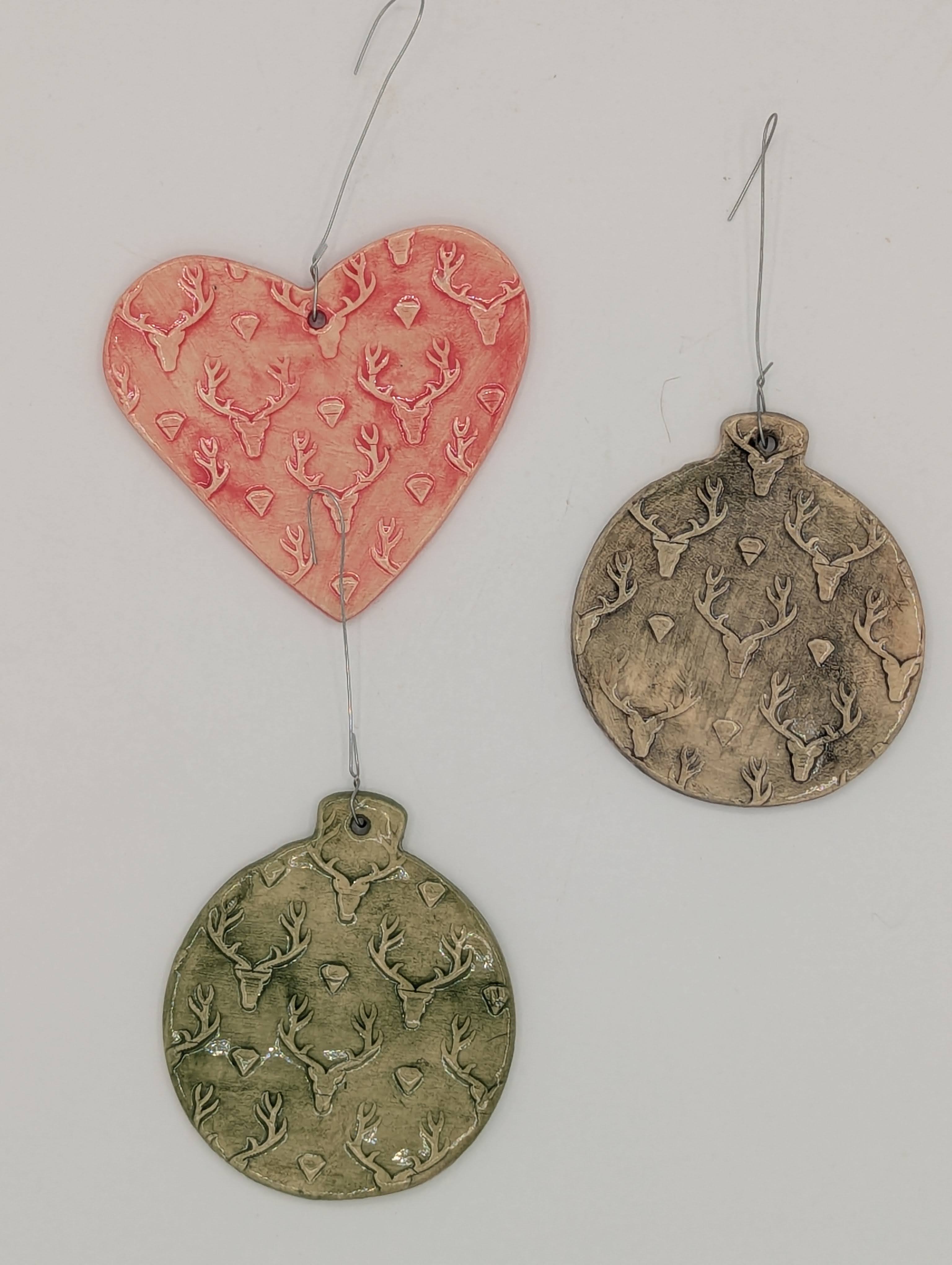 Assorted Deer Impression Ornaments