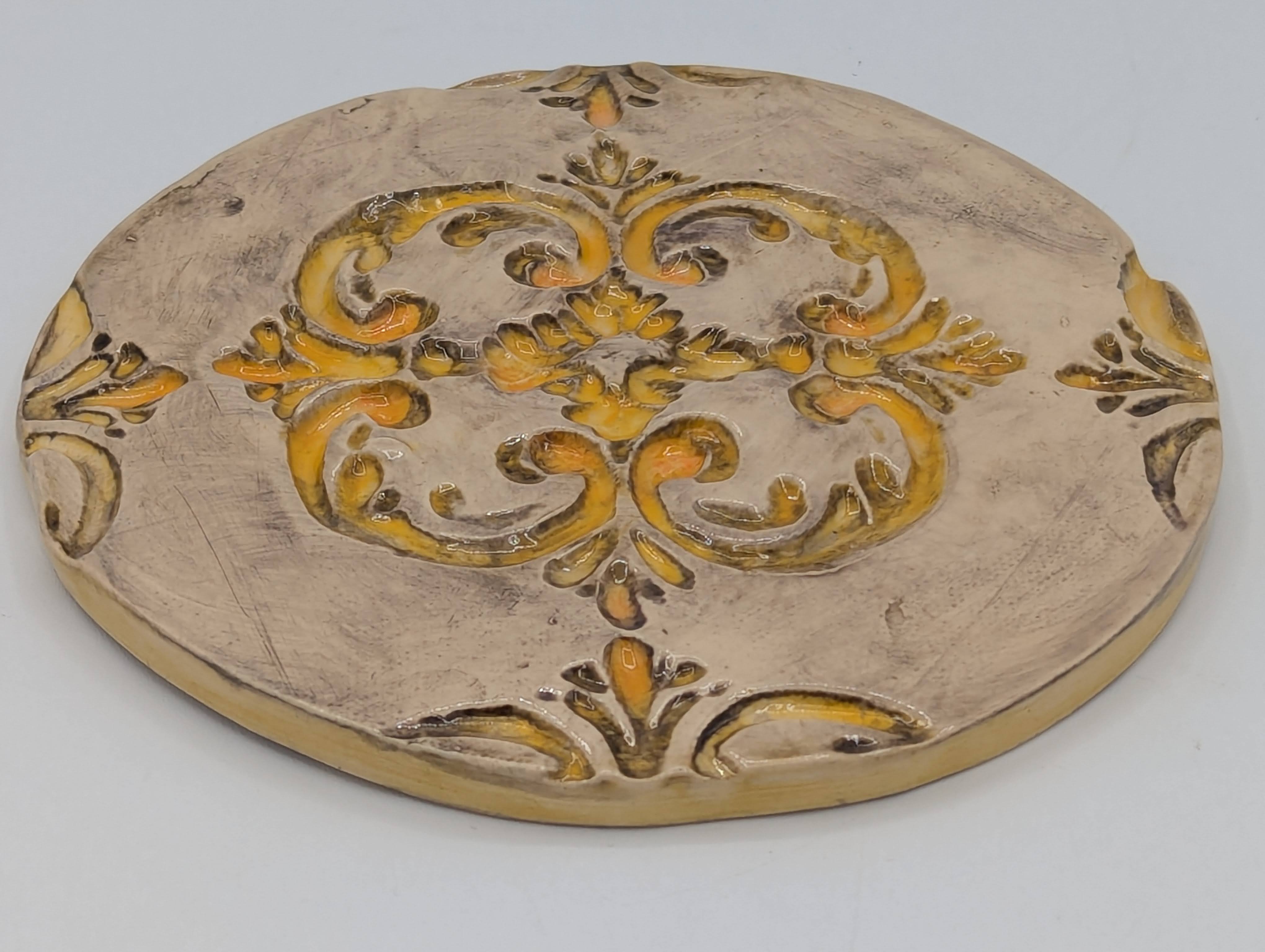 Antique Goldtone Hot Pot Coaster