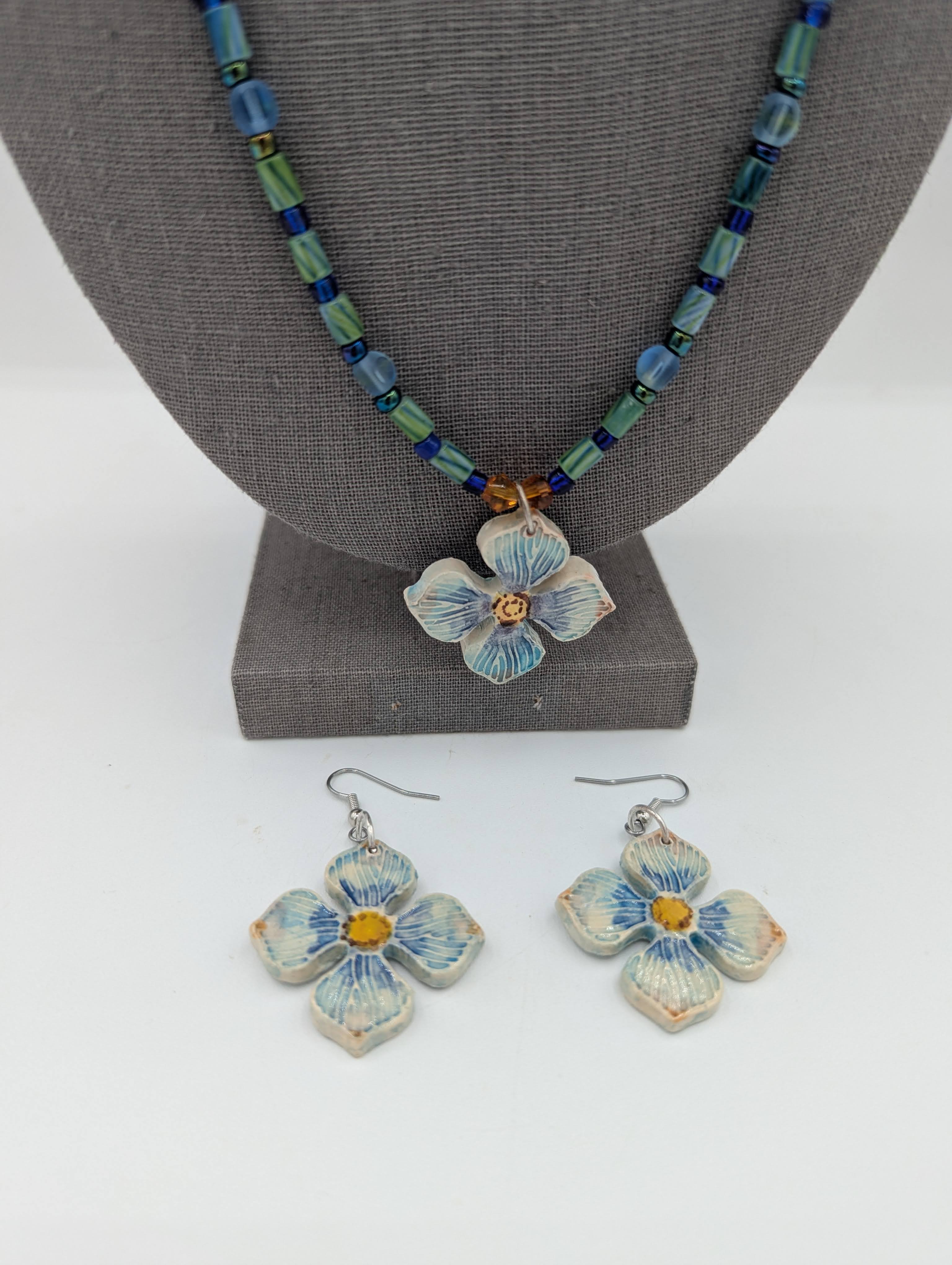 Dogwood Necklace and Earrings