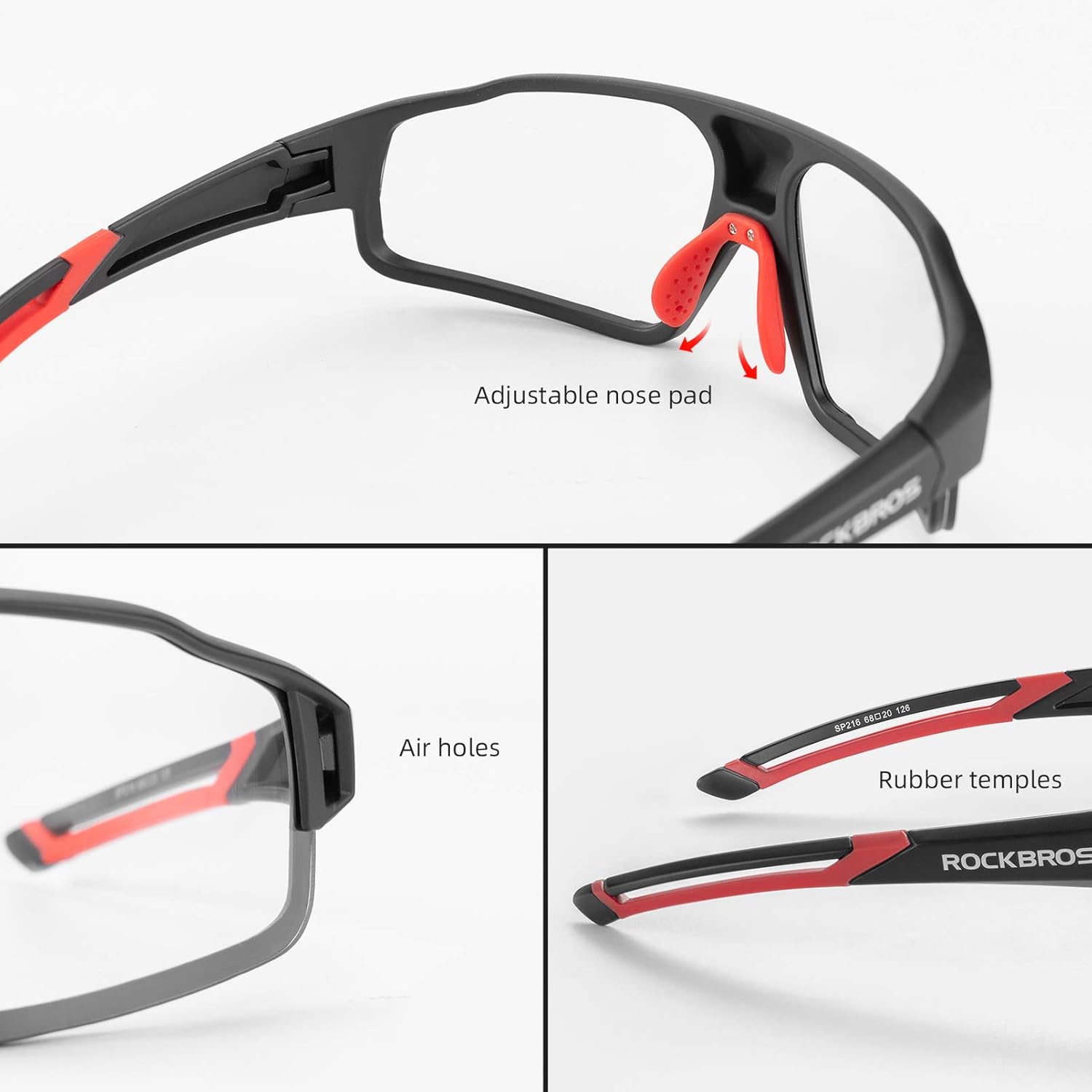 ROCKBROS Men's Photochromic Cycling Safety Glasses for Road Mountain Bike