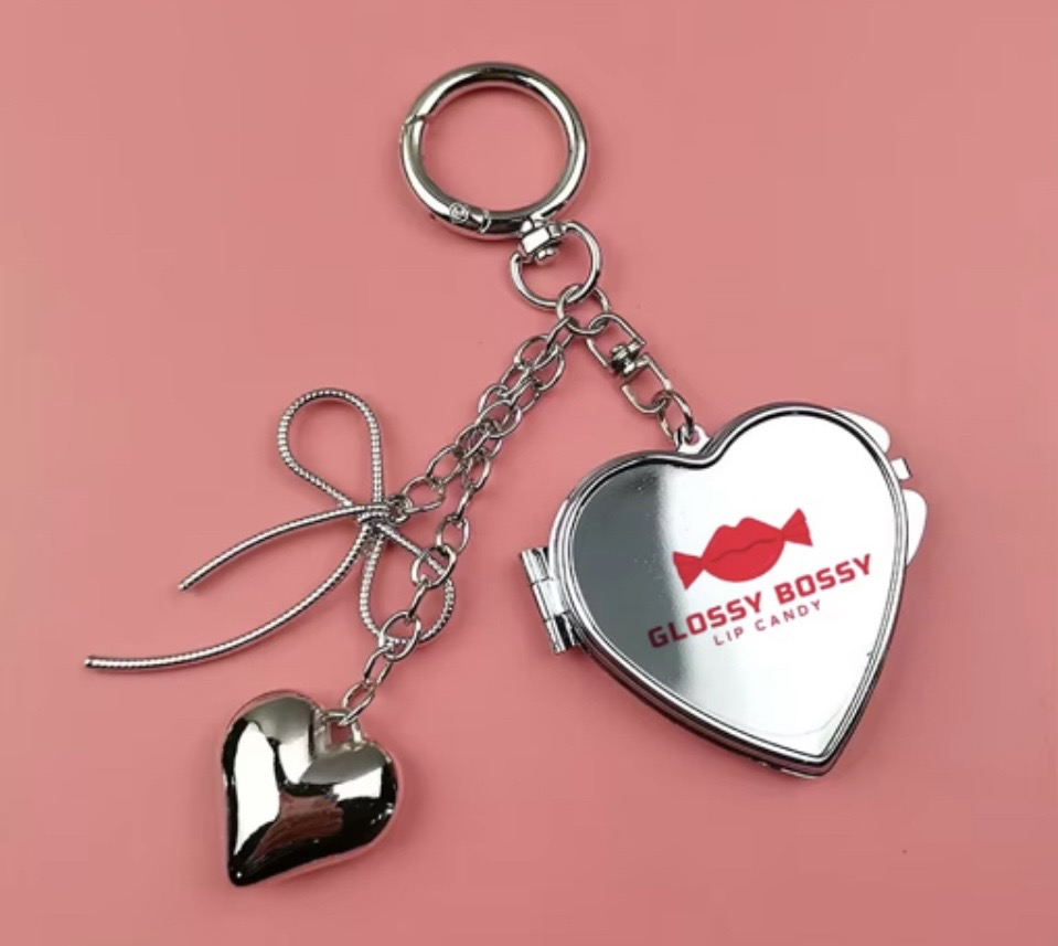 Glossy Bossy Heart-Shaped Lip Balm Keychain