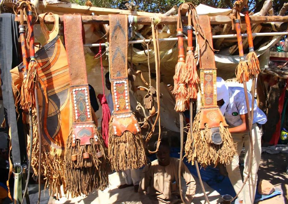 Traditional Tuareg Leather Camel Saddlebags