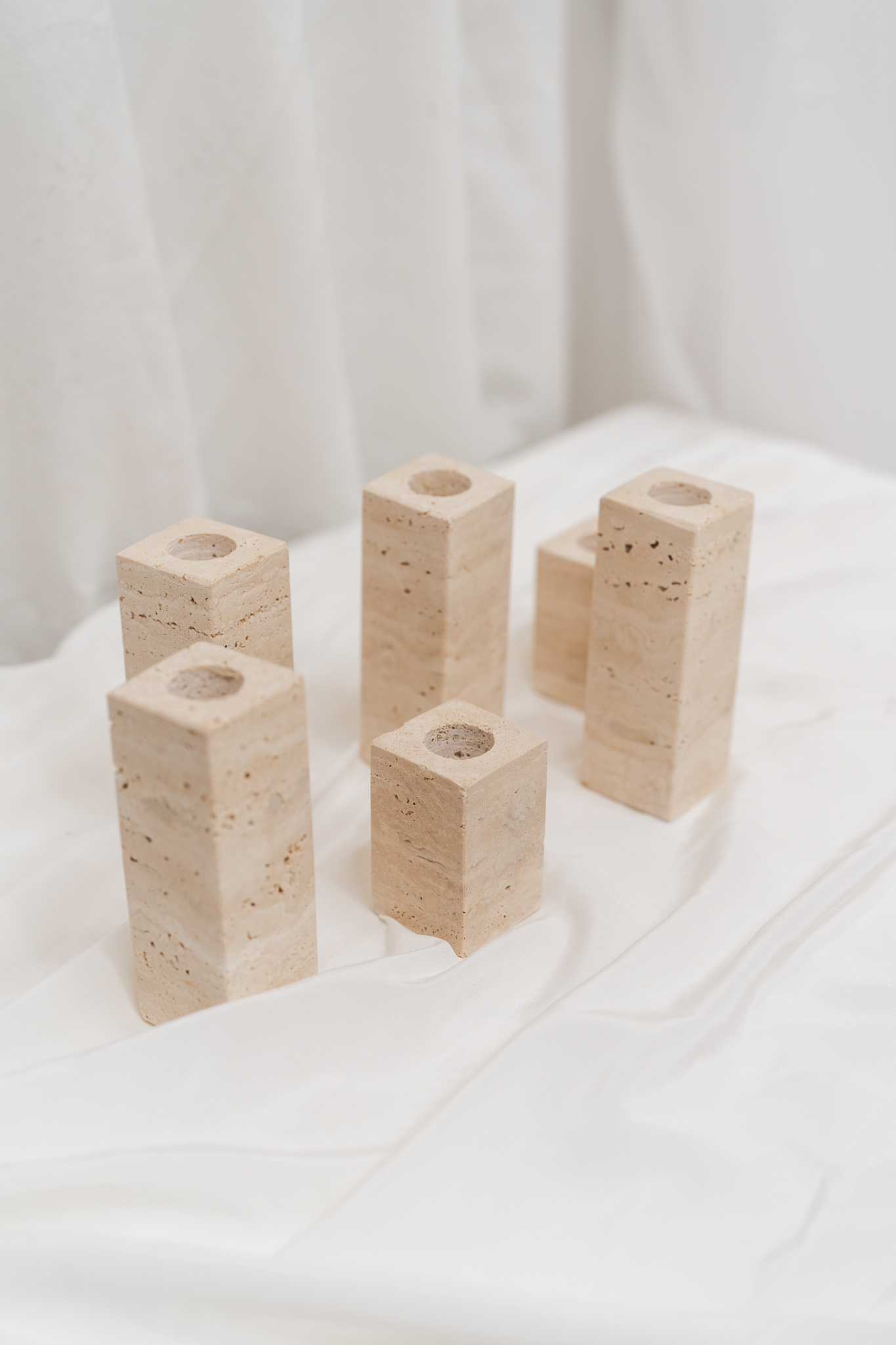 Bougeoir en travertin