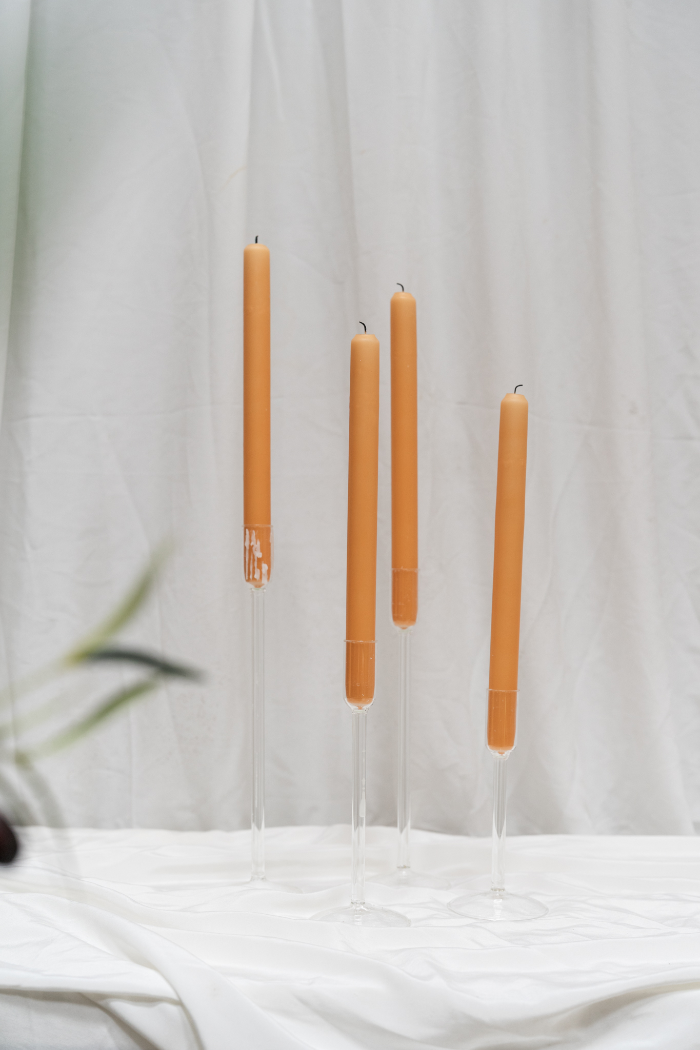 Trio de bougeoir en verre