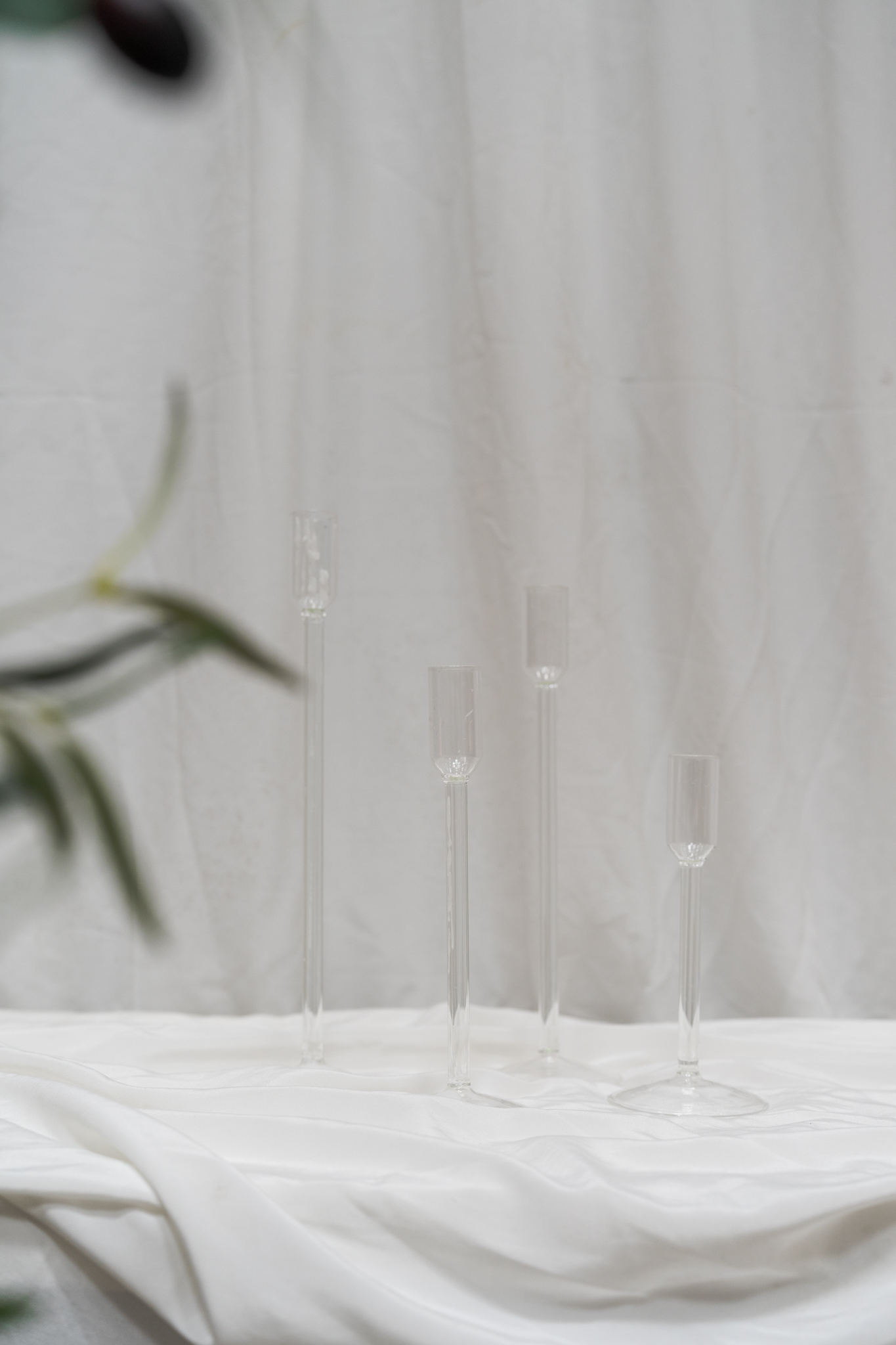 Trio de bougeoir en verre