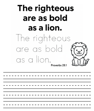 Bible Verse Tracing Workbook for ages 4+ (Printable eBook)