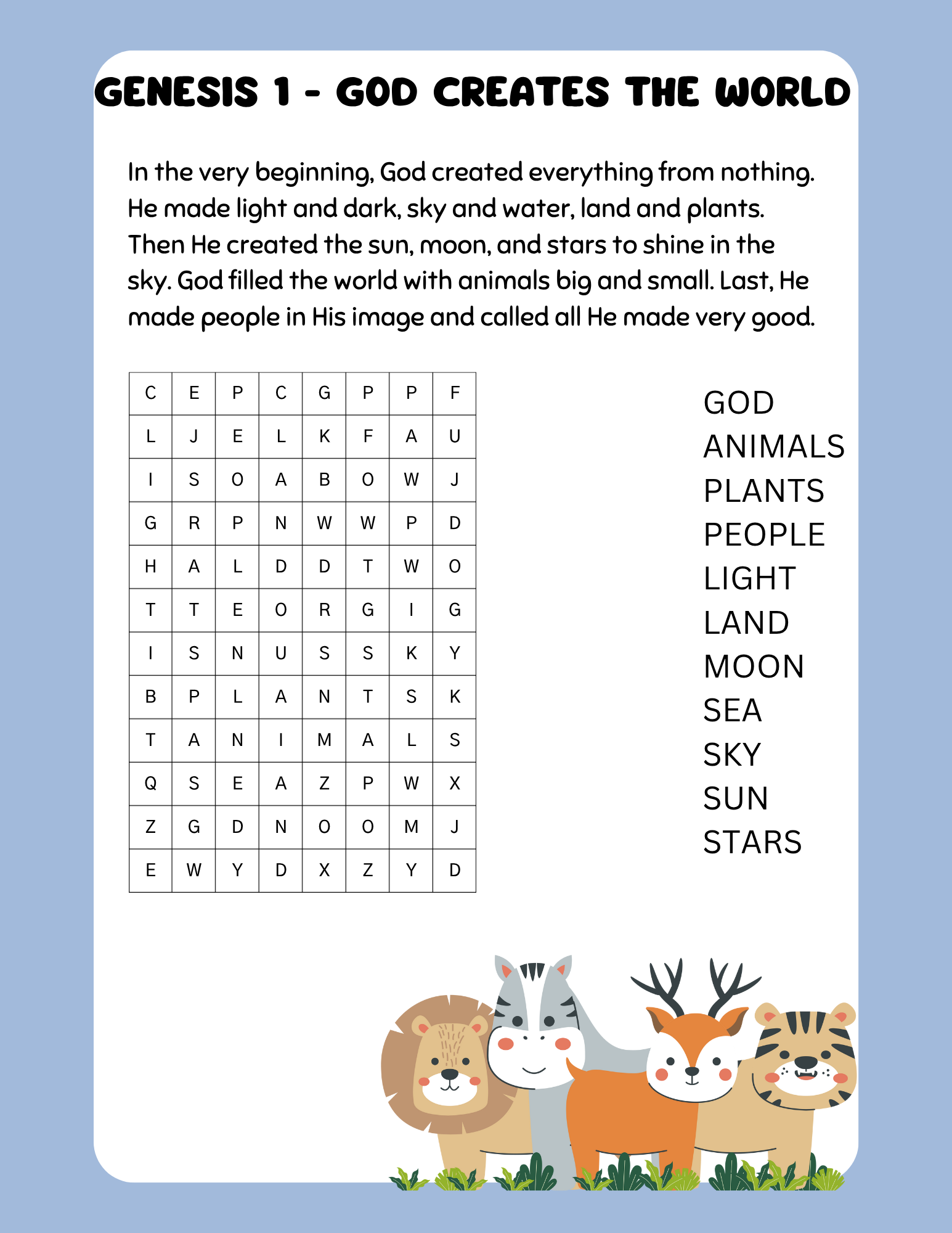 Bible Word Search: Genesis for Kids 