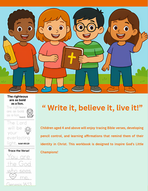 Bible Verse Tracing Workbook for ages 4+ (Printable eBook)