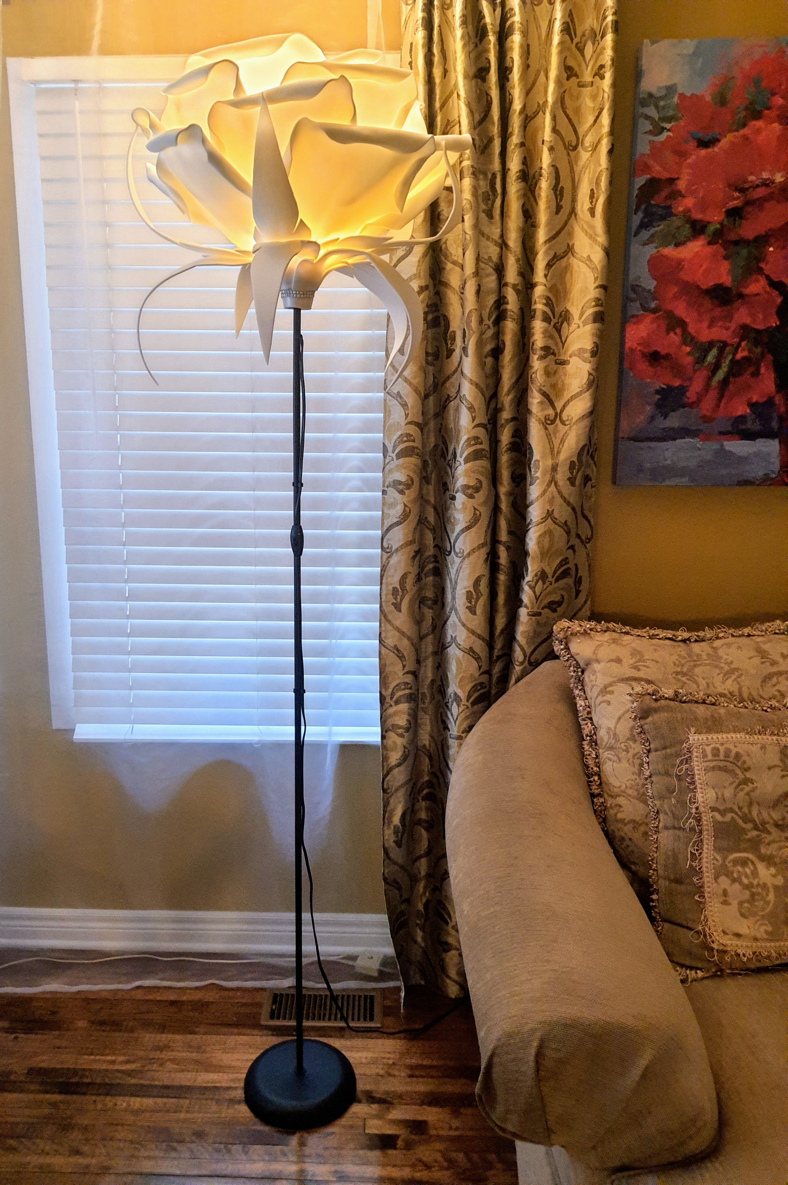 DIY Rose Lamp, Online Tutorial, Floral Lighting Class, Online Workshop Floor Lamp -One Rose Design (Digital Download)