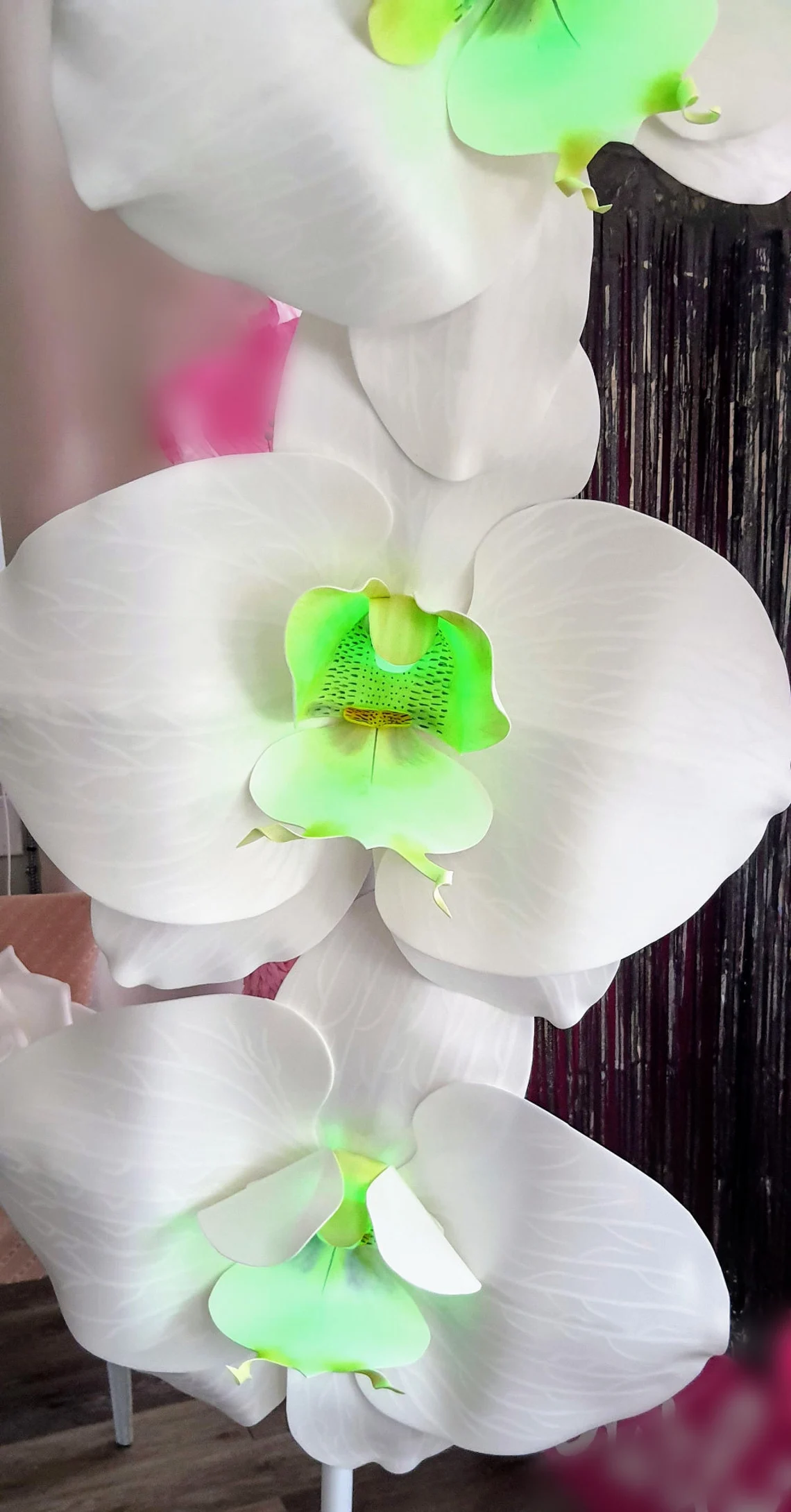 Handmade 3D Orchid flower Light up in frame 