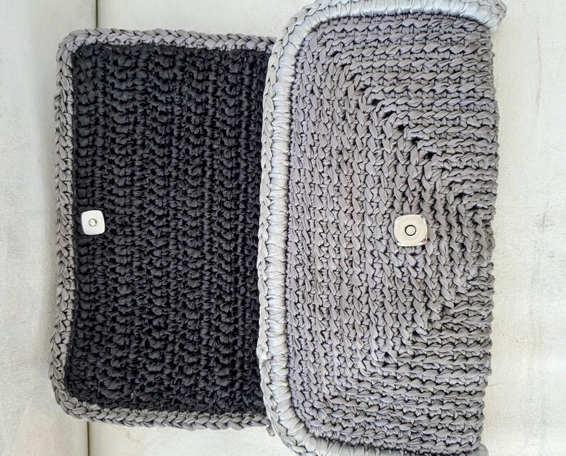 Hand-Crocheted Silk Ribbon Clutch