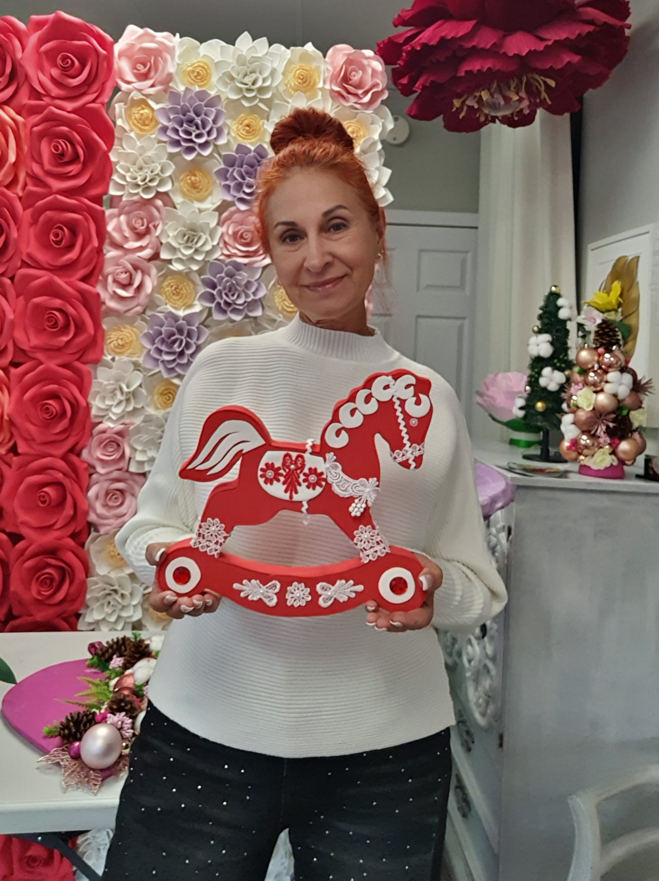 Decorative Red Rocking Horse