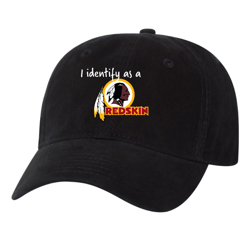 Black " I identify as a redskin" Baseball Cap