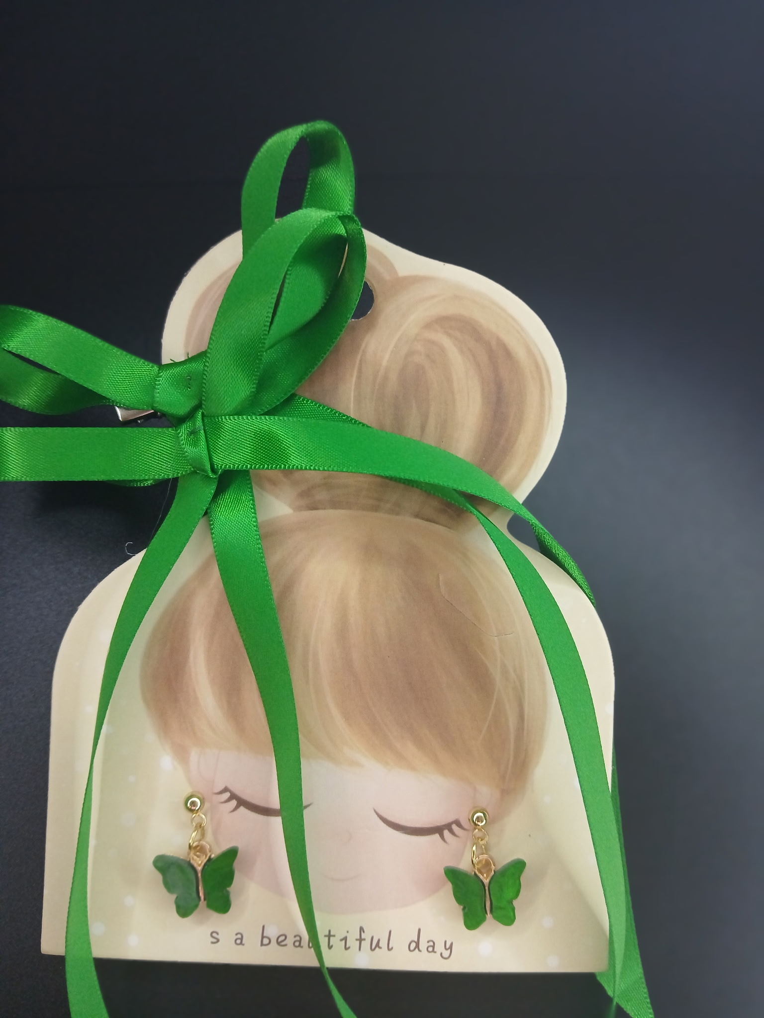 Green Butterfly Earrings