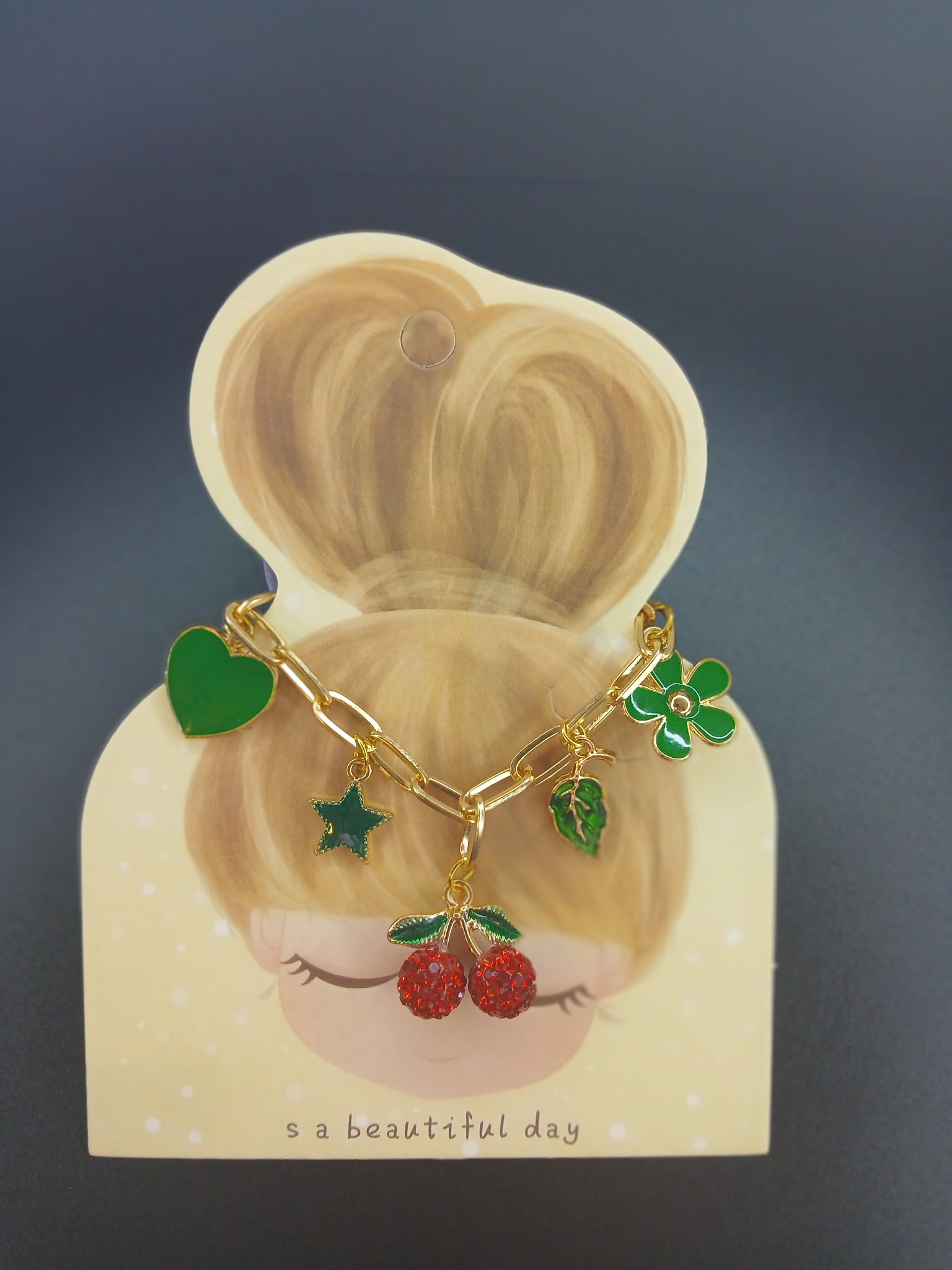 Green Charm Bracelet 