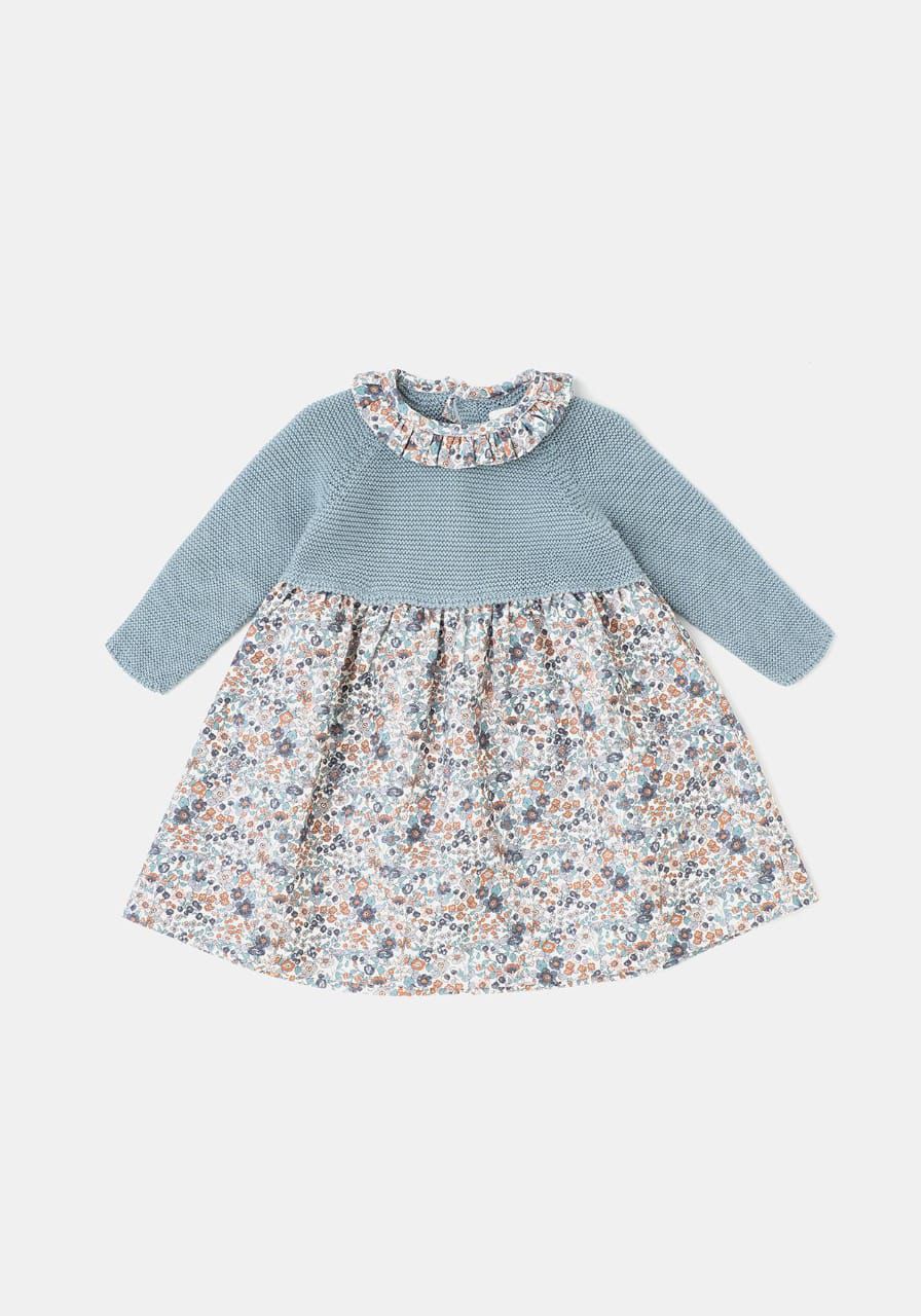 Vestido de punto azulado estampado 18 m