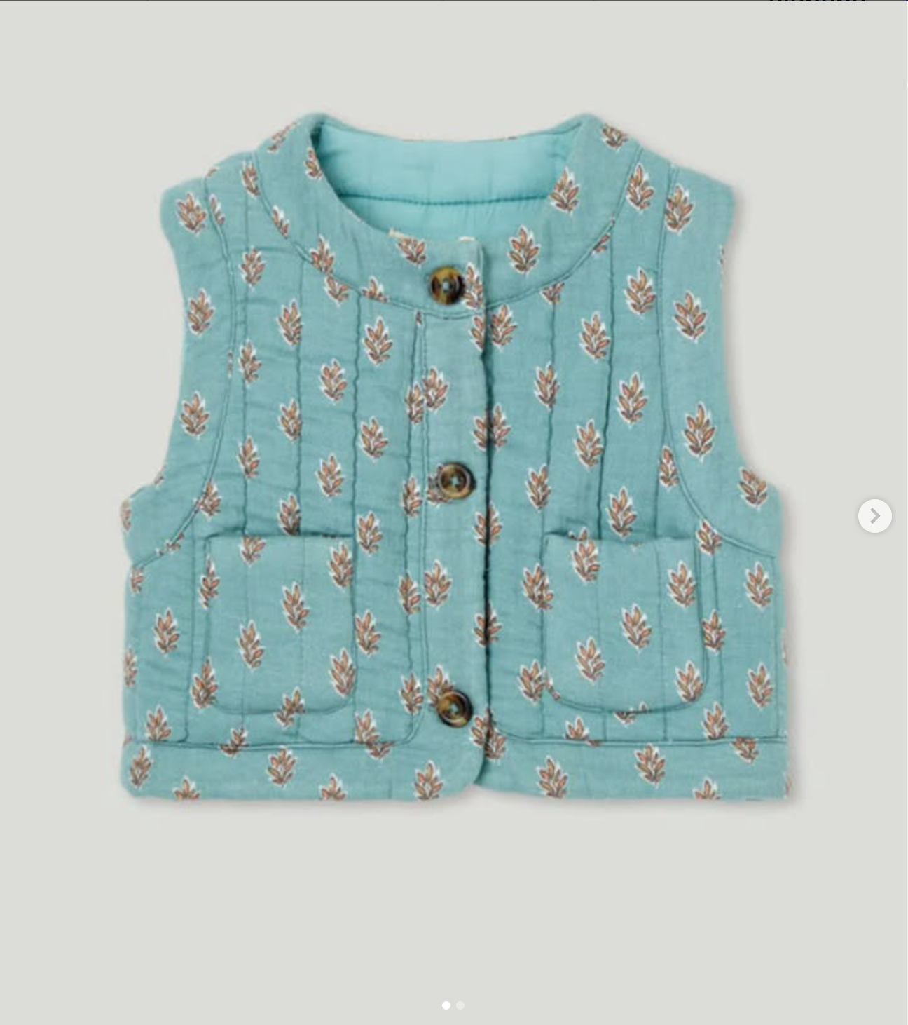 Chaleco acolchado bebé niña estampado turquesa 24m