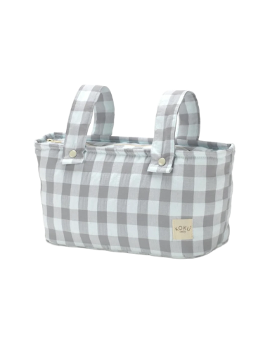 bolso car mini cuadro vichy Gris / Blanco