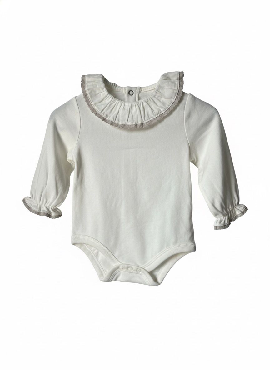 Camisa body olan con borde beige 6m