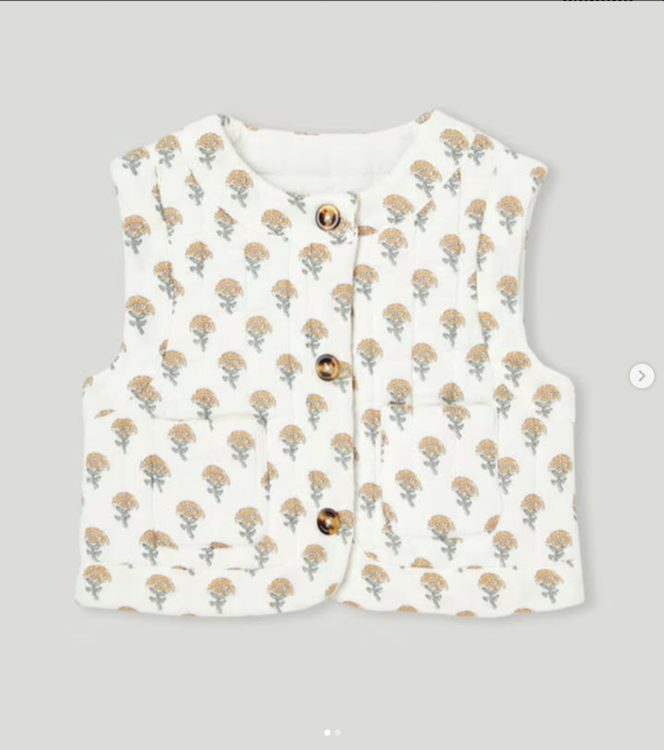 Chaleco acolchado bebé niña estampado crudo 24m