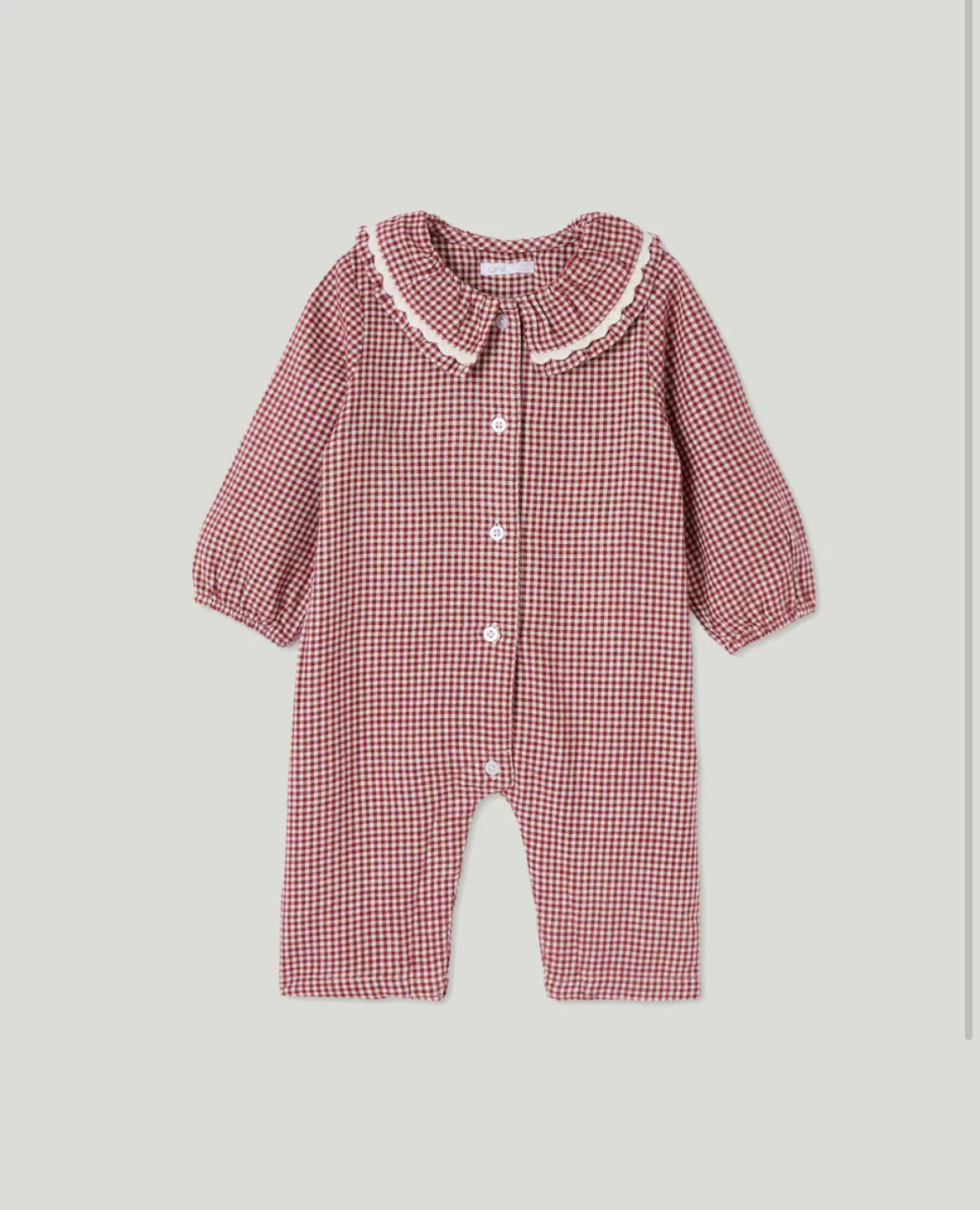 Pijama de franela con cuello roja de cuadros 18 m