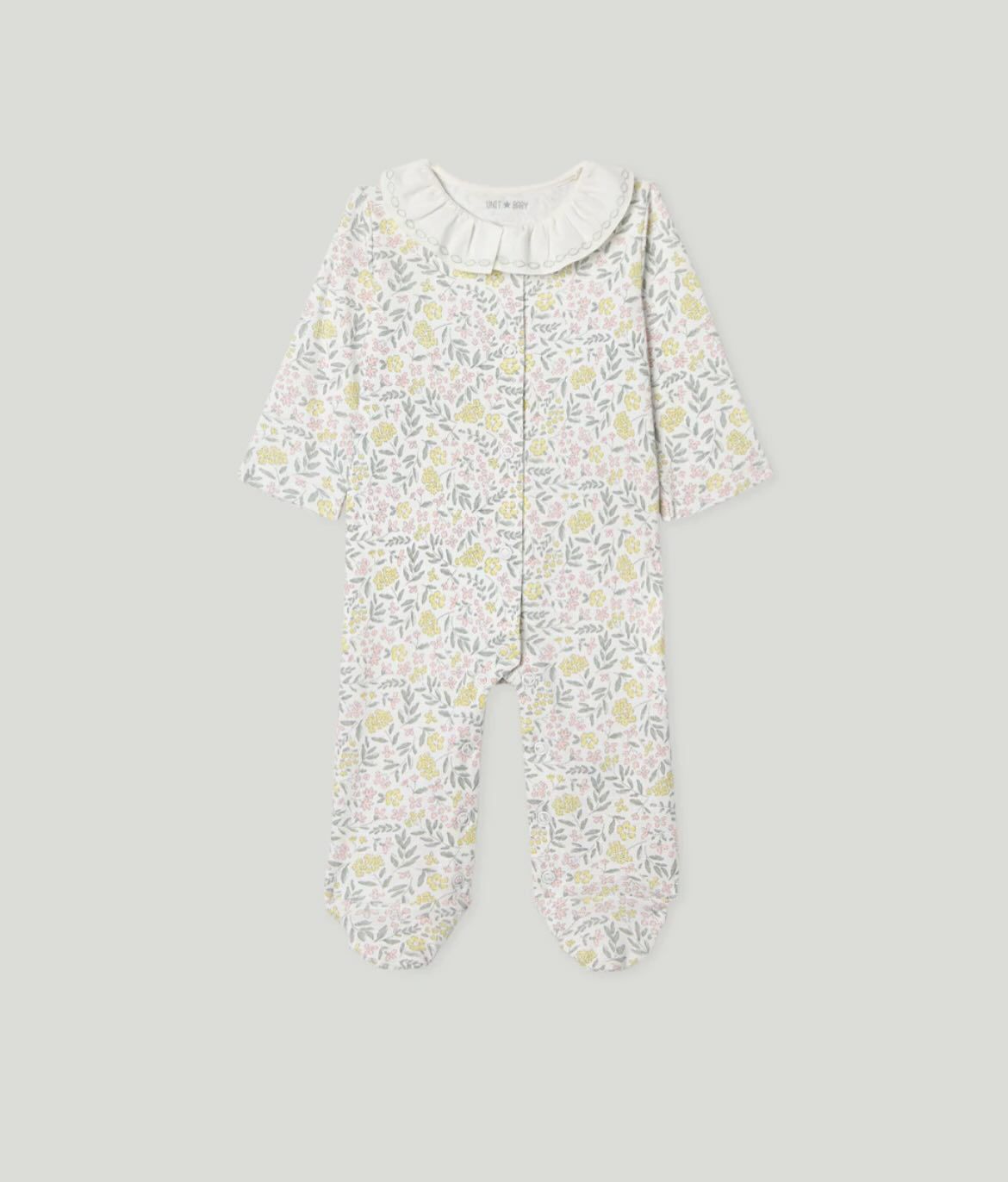 mameluco con cuello y flores amarillas 12m