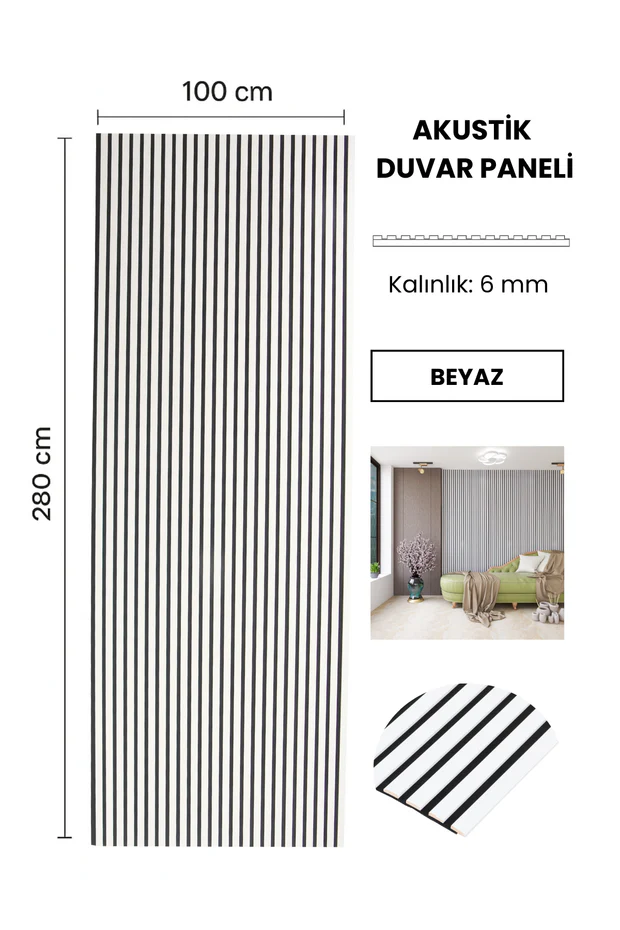 Akustik Duvar Paneli - Beyaz